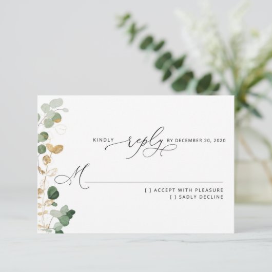 Mariage vert eucalyptus RSVP (Debout devant)