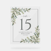 Mariage vert Eucalyptus Sage Numéro de table (Recto)