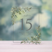 Mariage vert Eucalyptus Sage Numéro de table (Neutre)