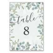 Mariage vert Eucalyptus Sage Numéro de table (Dos)