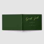 Mariage vert foncé Gold Foil Guestbook (Complet)