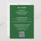 Mariage vert foncé QR Code RSVP Invitation (Dos)