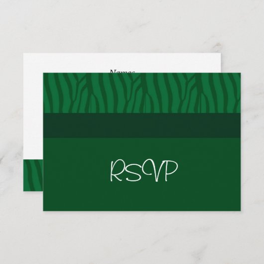 Mariage vert herbe RSVP (Devant / Derrière)