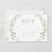 Mariage vert marié monogramme mariage cartes RSVP (Devant)