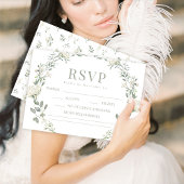 Mariage vert marié monogramme mariage cartes RSVP