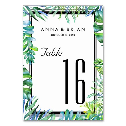 Mariage vert Menu+Carte Numéro de table (Par défaut)