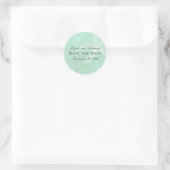 Mariage vert mer Enregistrer Stickers Date (Sac)