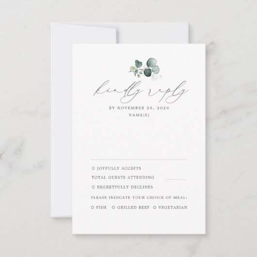 Mariage vert minimal RSVP (Devant)