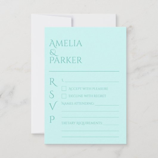 Mariage vert minimaliste RSVP (Devant)