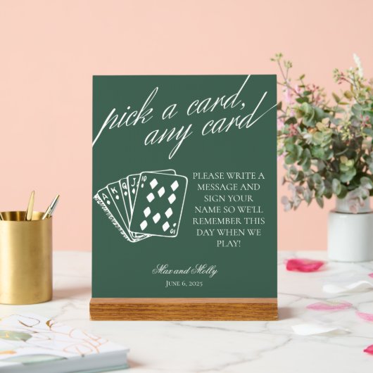 Mariage vert moderne Jouer des cartes Signal de pi (Mariage)