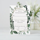 Mariage vert moderne RSVP avec choix de repas (Debout devant)