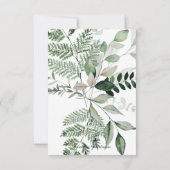 Mariage vert moderne RSVP avec choix de repas (Dos)