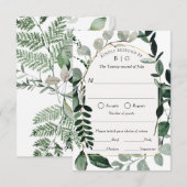 Mariage vert moderne RSVP avec choix de repas (Devant / Derrière)