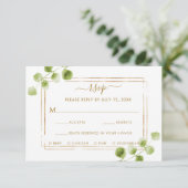 Mariage vert or botanique RSVP avec choix de repas (Debout devant)