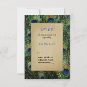 Mariage vert plumes de paon - RSVP