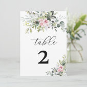 Mariage vert rose pâle Numéro de table (Debout devant)