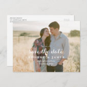 Mariage vert rustique Enregistrer la date Carte po (Devant / Derrière)