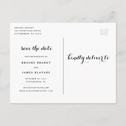 Mariage vert rustique Enregistrer la date Carte po (Dos)