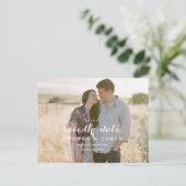 Mariage vert rustique Enregistrer la date Carte po (Debout devant)