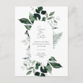 Mariage vert rustique Enregistrer la date Carte po (Devant)