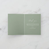 Mariage vert Sage Merci manuscrit (Intérieur)