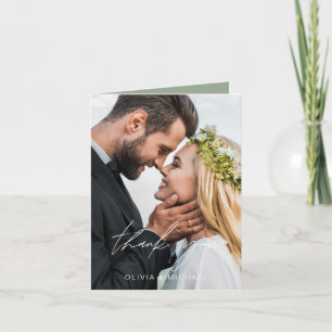 Mariage vert Sage Merci manuscrit