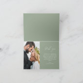Mariage vert Sage Merci manuscrit (Intérieur)