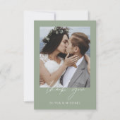 Mariage vert Sage Merci Photo Simple (Devant)