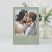 Mariage vert Sage Merci Photo Simple (Debout devant)