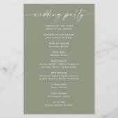 Mariage Vert Sauge Poussiéreux | Programme Inspiré (Dos)