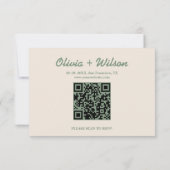 Mariage Vert Sauge | Réponse QR Code (Dos)