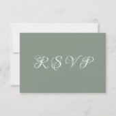 Mariage vert simple Sage moderne RSVP (Devant)