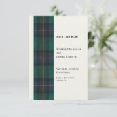 Mariage Vert Tartan Save The Date (Debout devant)