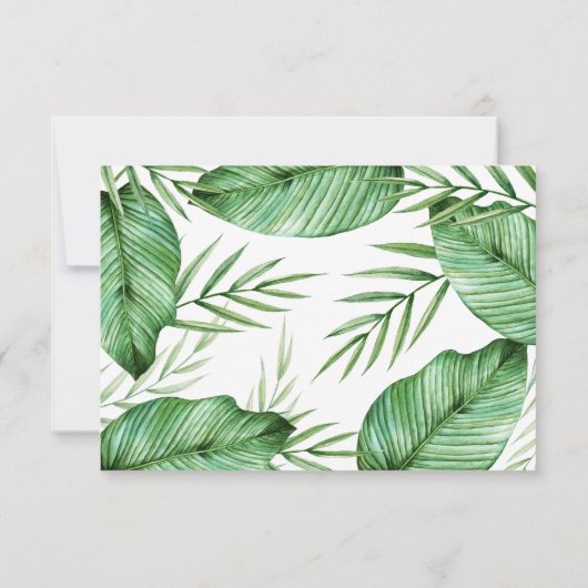 Mariage vert tropical luxuriant RSVP (Dos)