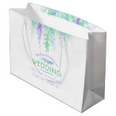 Mariage vert violet fleurs merci sac cadeau (Dos Angle)