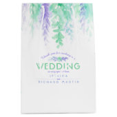 Mariage vert violet fleurs merci sac cadeau (Devant)