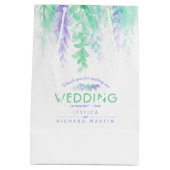 Mariage vert violet fleurs merci sac cadeau (Dos)