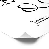 Mariage vertical classique simple Affiche de bienv (Coin)