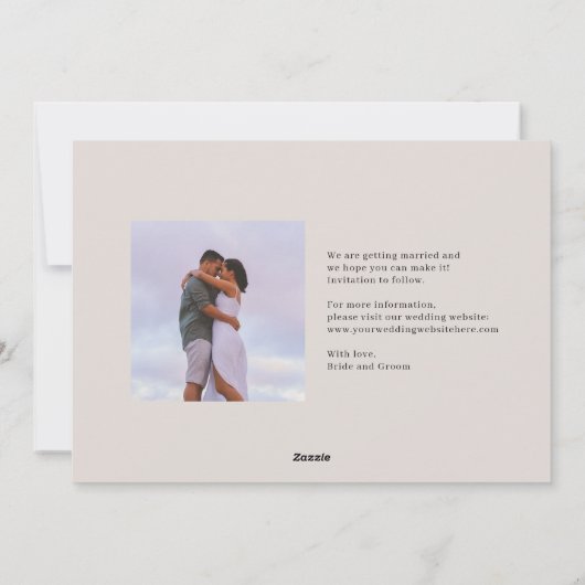 Mariage Vibe Tropical Enregistrer La Carte Date (Dos)