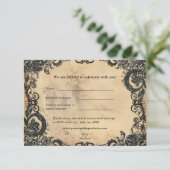Mariage victorien gothique Elégance carte RSVP (Debout devant)