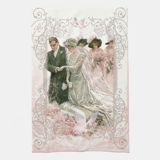 Mariage victorien - Serviette de cuisine (Vertical)