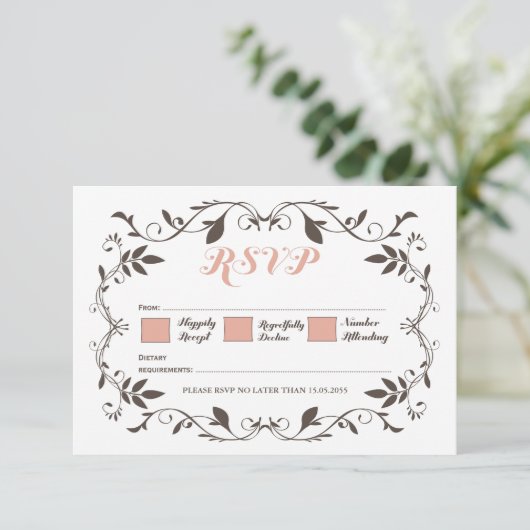 Mariage victorien vintage élégant RSVP (Debout devant)