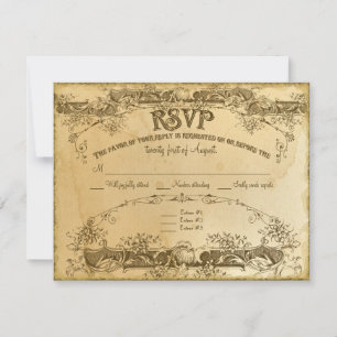 Mariage Vintage aux Taches de Thé 2 - Invitation C