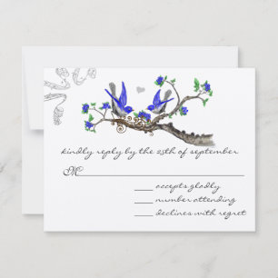 Mariage Vintage Bleu Royal et Gris RSVP