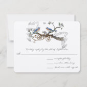 Mariage vintage Bluebirds RSVP (Dos)