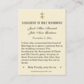 Mariage vintage Carte Sainte catholique traditionn (Dos)