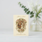 Mariage vintage Carte Sainte catholique traditionn (Debout devant)