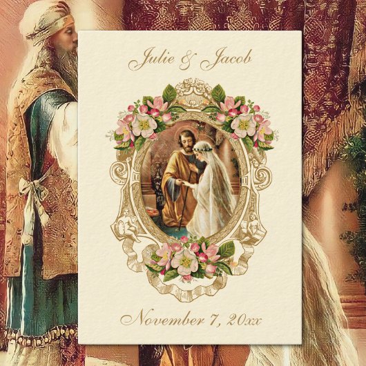 Mariage vintage Carte Sainte catholique traditionn