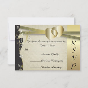 Mariage vintage Classy Gold Heart - RSVP
