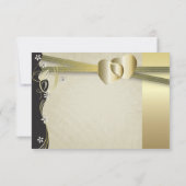 Mariage vintage Classy Gold Heart - RSVP (Dos)